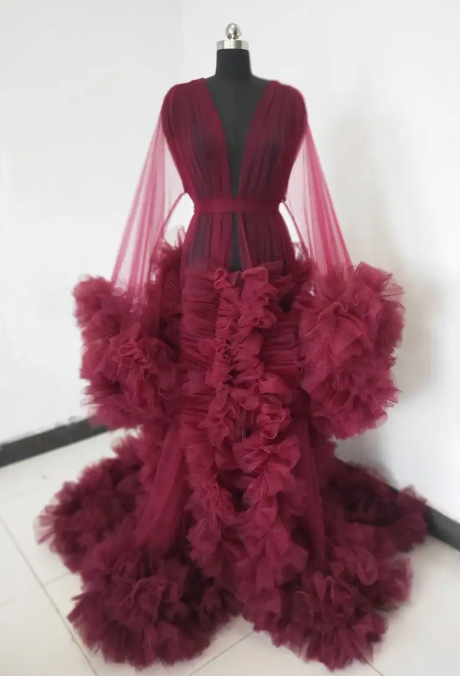 Sheer puffy tulle robe dress - FiveSix | London